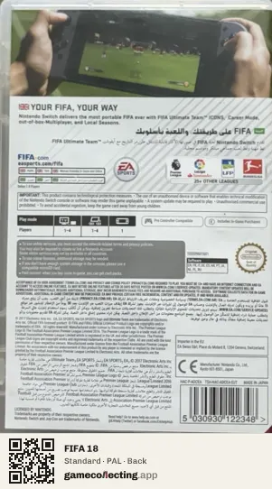 FIFA 18 Nintendo Switch, PAL box back