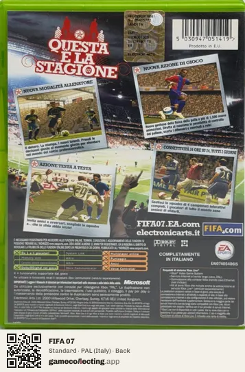 FIFA 07 Xbox, Italy box back