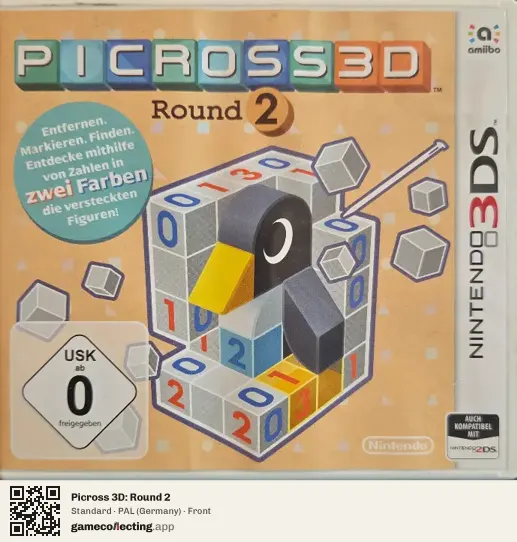 Picross 3D: Round 2 Nintendo 3DS, Germany box front