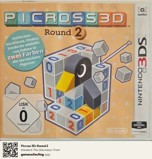 Picross 3D: Round 2 Nintendo 3DS, Germany box front