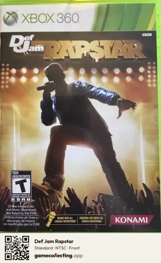 Def Jam Rapstar Xbox 360, NTSC box front