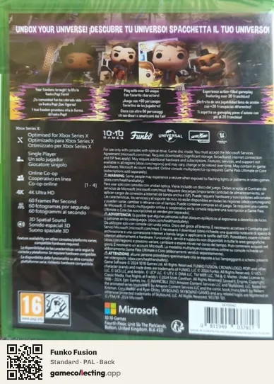 Funko Fusion Xbox Series X, PAL box back