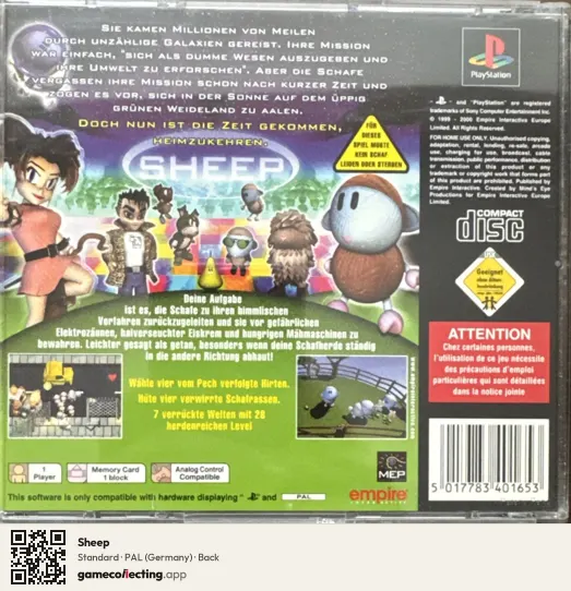 Sheep PlayStation, Germany box back