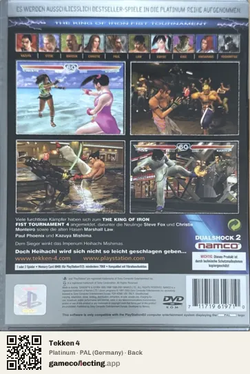 Tekken 4 PlayStation 2, Germany box back
