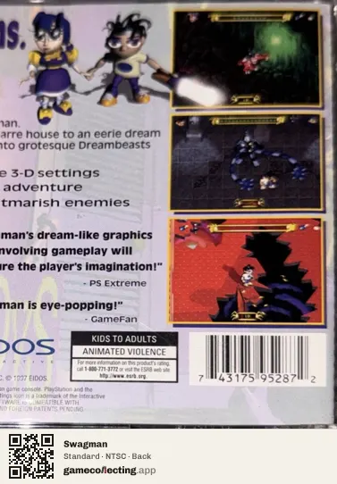 Swagman PlayStation, NTSC box back