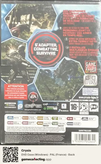 Crysis Computer, France box back