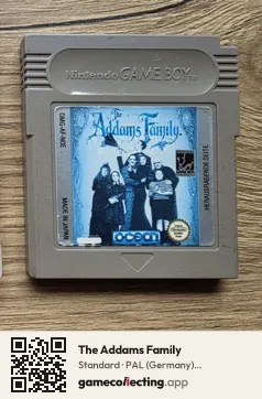 The Addams Family Game Boy, PAL cartridge label
