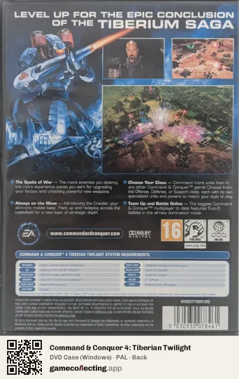 Command & Conquer 4: Tiberian Twilight Computer, PAL box back