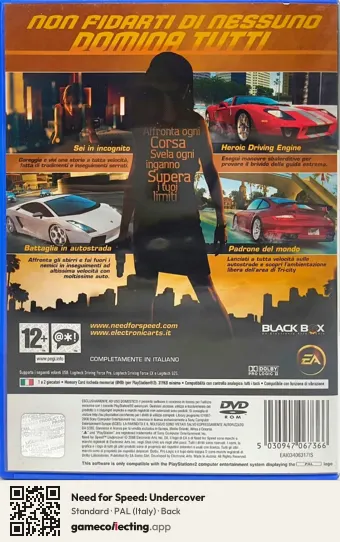 Need for Speed: Undercover PlayStation 2, Italy box back