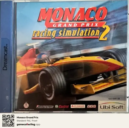 Monaco Grand Prix Sega Dreamcast, PAL box front
