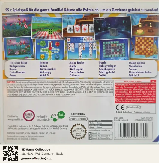 3D Game Collection Nintendo 3DS, Germany box back