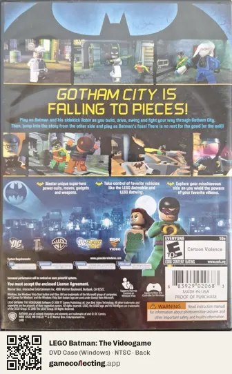 LEGO Batman: The Videogame Computer, NTSC box back