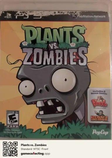 Plants vs. Zombies PlayStation 3, NTSC box front
