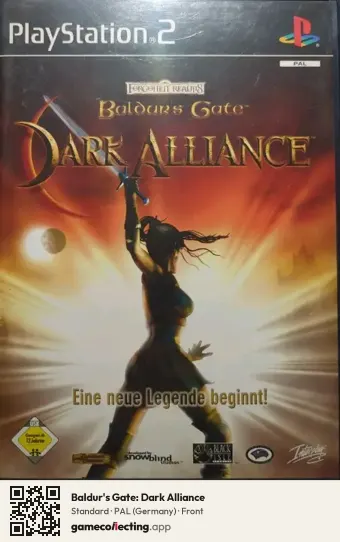 Baldur's Gate: Dark Alliance PlayStation 2, Germany box front