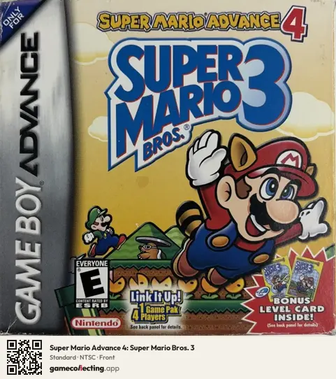 Super Mario Advance 4: Super Mario Bros. 3 Game Boy Advance, NTSC box front