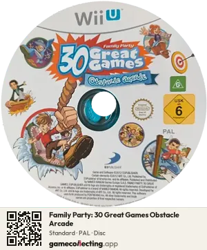 Family Party: 30 Great Games Obstacle Arcade Nintendo Wii U, PAL disc