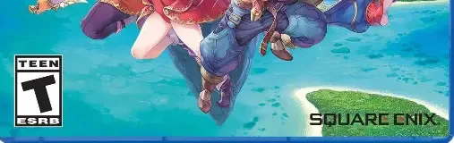 Trials of Mana, the ESRB box on its front