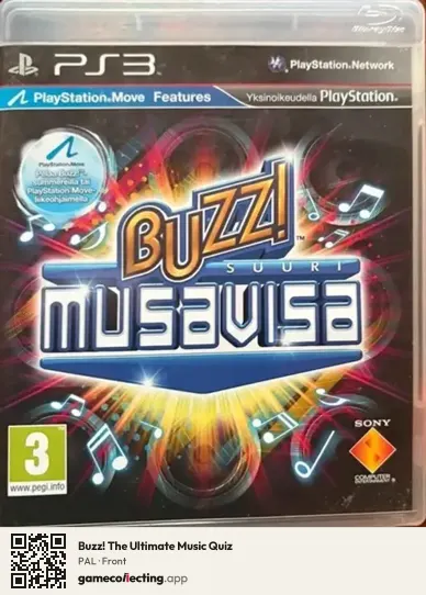 Buzz! The Ultimate Music Quiz PlayStation 3, PAL box front