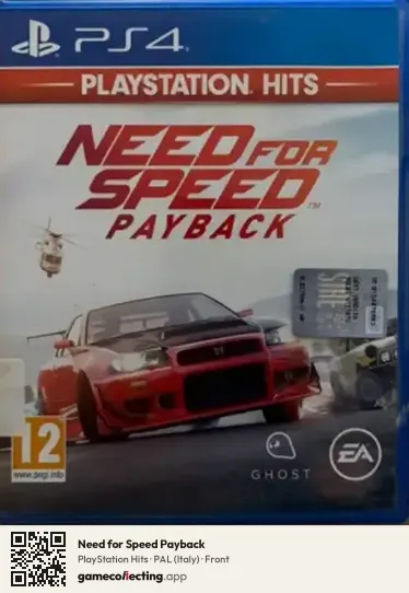 Need for Speed Payback PlayStation 4, Italy box front