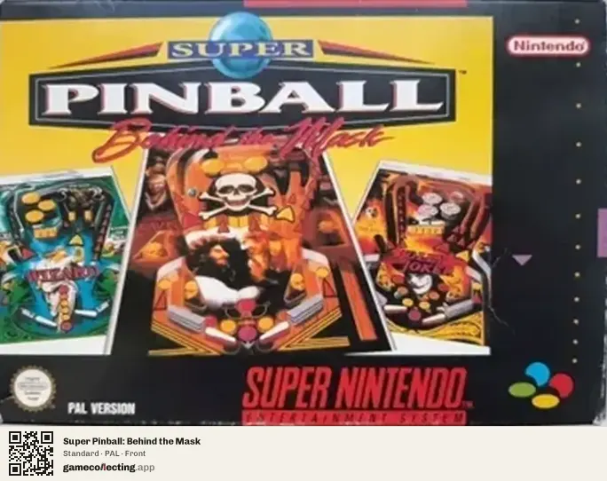 Super Pinball: Behind the Mask Super Nintendo Entertainment System, PAL box front