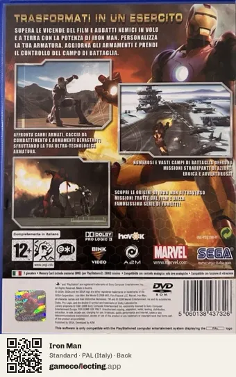 Iron Man PlayStation 2, Italy box back