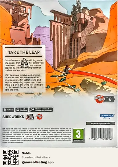 Sable PlayStation 5, PAL box back
