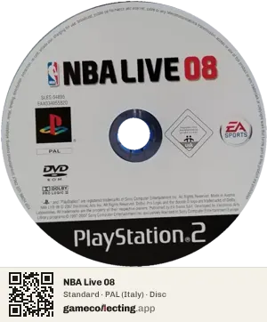 NBA Live 08 PlayStation 2, PAL disc
