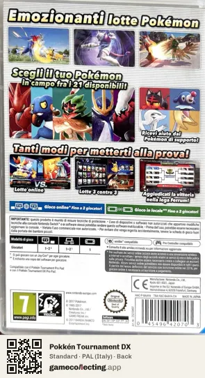 Pokkén Tournament DX Nintendo Switch, Italy box back