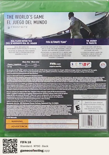 FIFA 18 Xbox One, NTSC box back