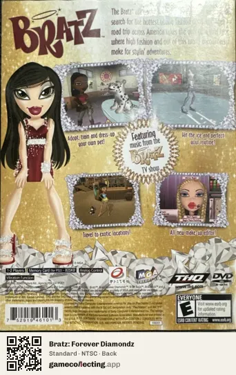 Bratz: Forever Diamondz PlayStation 2, NTSC box back