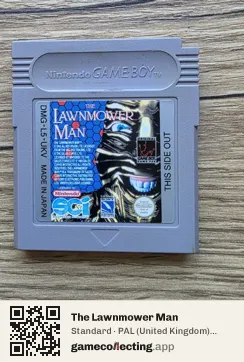 The Lawnmower Man Game Boy, PAL cartridge label