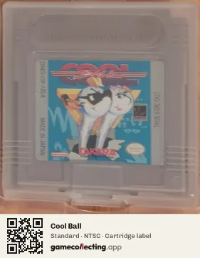 Cool Ball Game Boy, NTSC cartridge label