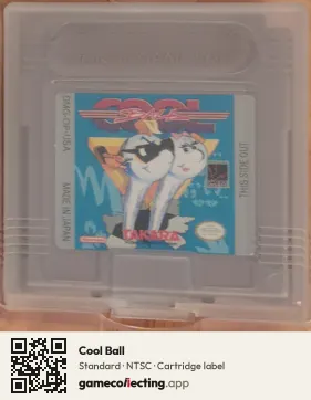 Cool Ball Game Boy, NTSC cartridge label