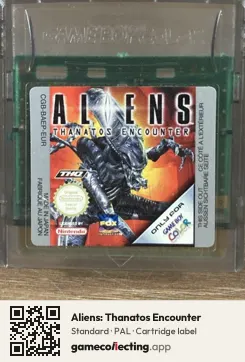 Aliens: Thanatos Encounter Game Boy Color, PAL cartridge label