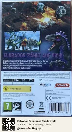 Eldrador Creatures Shadowfall Nintendo Switch, Germany box back
