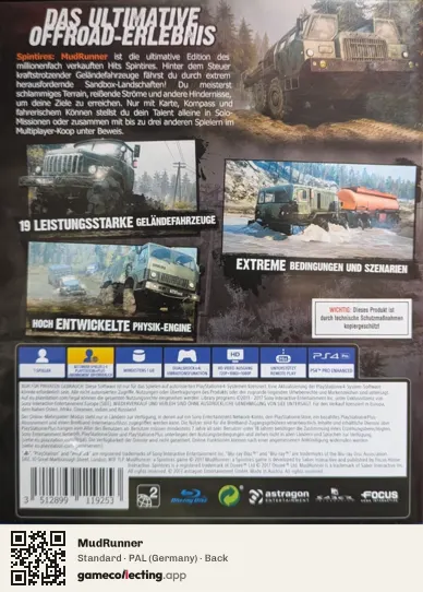 MudRunner PlayStation 4, Germany box back