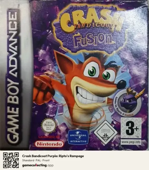 Crash Bandicoot Purple: Ripto's Rampage Game Boy Advance, PAL box front