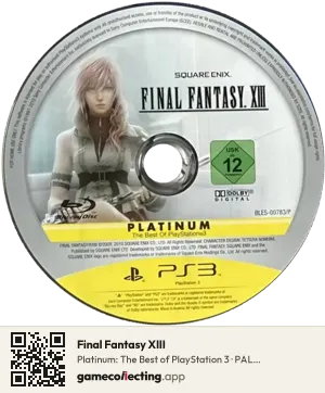Final Fantasy XIII PlayStation 3, PAL disc