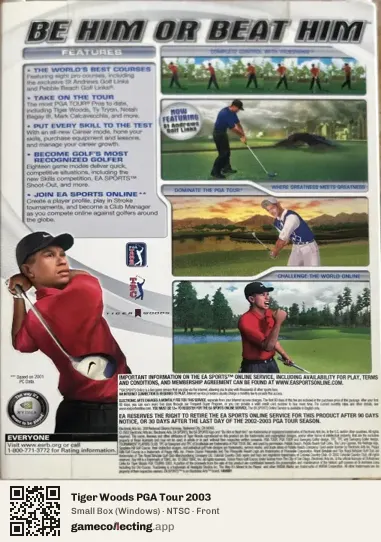 Tiger Woods PGA Tour 2003 Computer, NTSC box front