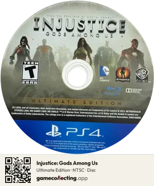 Injustice: Gods Among Us PlayStation 4, NTSC disc