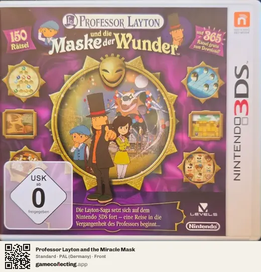 Professor Layton and the Miracle Mask Nintendo 3DS, Germany box front