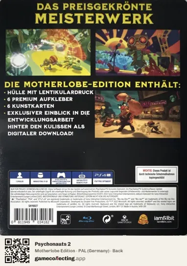 Psychonauts 2 PlayStation 4, Germany box back