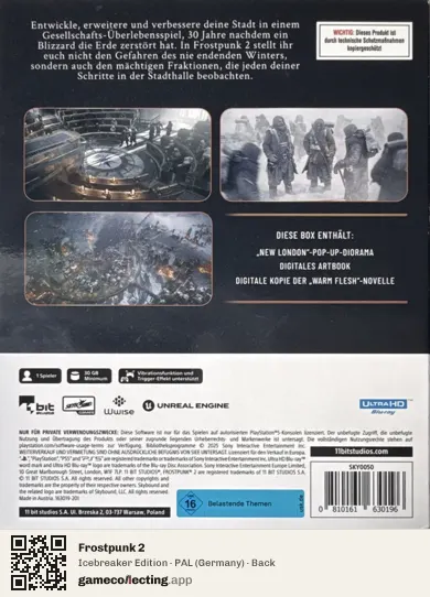 Frostpunk 2 PlayStation 5, Germany box back