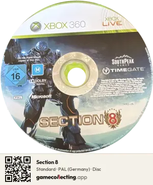 Section 8 Xbox 360, PAL disc