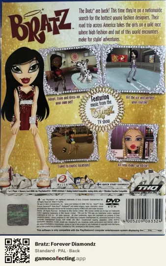 Bratz: Forever Diamondz PlayStation 2, PAL box back