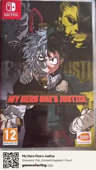 My Hero One's Justice Nintendo Switch, United Kingdom box front