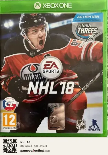 NHL 18 Xbox One, PAL box front