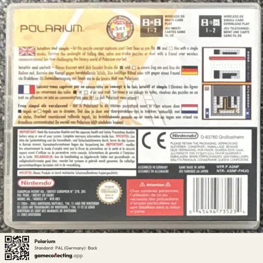 Polarium Nintendo DS, Germany box back