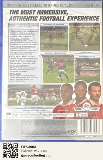 FIFA 2003 PlayStation 2, PAL box back