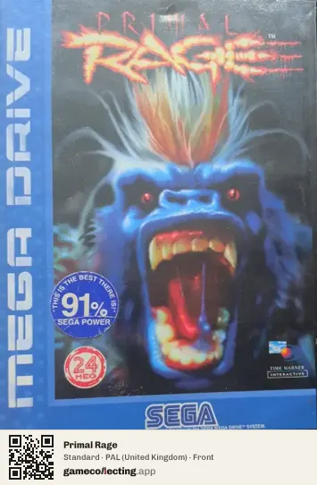 Primal Rage Sega Mega Drive / Genesis, United Kingdom box front